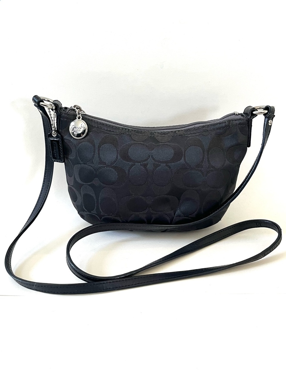 Coach Signature Crossbody Bag in Black Jacquard Monogram